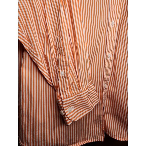 Roundtree & Yorke Shirt Mens 3XL Orange Striped Long Sleeve Button Front Cotton - Picture 14 of 16